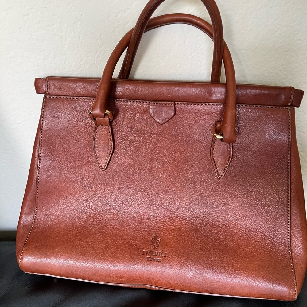I Medici Firenze leather top-handle bag missing strap - Picture 3 of 10